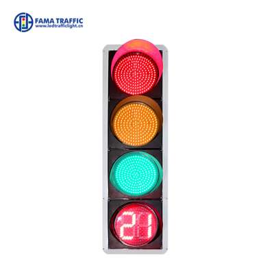 400mm RYG Full Ball LED Traffic Signal Light with Countdown Timer